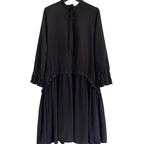 Harper Black Ruffle Tiered Midi Dress Size XL Romantic Goth - Picture 1 of 9